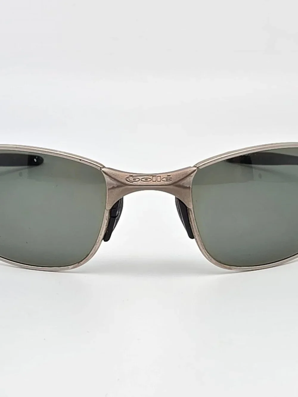 Bolle Meanstreak 3 917 272 095 Satin Silver Frame Polarized Green Sunglasses